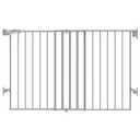 Babelio 31.5-55" No Bottom Bar Baby Gate Extra Wide, 2-in-1 Auto Close Dog Gate for The House, Stairs and Doorways, with Large Walk Thru Door, Grey