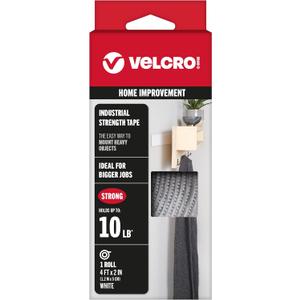 VELCRO Brand - Industrial Strength | Indoor & Outdoor Use | Superior Holding Power on Smooth Surfaces | Size 4ft x 2in | Tape, White - Pack of 1