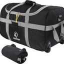 REDCAMP 85L/120L/140L Foldable Duffle Bag with Wheels, Large Travel Duffel Bag (85l Grey (Small)