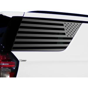 Bogar Tech Designs Precut Quarter Window American Flag Vinyl Decal Sticker Compatible with Chevy Tahoe and GMC Yukon 2021-2025, Matte Black