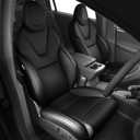 FREESOO Customized Seat Covers for Tesla Model X 6 Seats 2016 2017 2018 2019 Faux Leather Seat Covers Full Set Accessories, 3 Row - Black