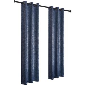 Blackout Curtains for Bedroom & Living Room  2 Panels, Each 38" W x 96" L (76" Wide Total)  Noise Reducing, Thermal Insulated, Room Darkening Drapes  Blackout Shades with Grommets, Machine Washable (Navy)