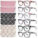 Kitchasy 6 Pack Reading Glasses,Quality Blue Light Blocking Reading Glasses,Filter UV Ray/Glare Computer Readers,Stylish Lightweight Spring Hinges Eyeglasses for Women