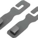 2 Pcs for Purses and Bags, Umbrella Etc Car Seat Headrest Hook Sturdy Car Seat Back Organizer Hooks Gray Faux Leather Metal 6.50"x1.73"