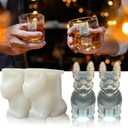 3D French Bulldog Ice Cube Molds Tray Silicone for Whiskey, Cocktail, Coffee Juice Drink; Fun Animal Shape, Christmas Gifts for Bulldog Lovers, Women, Kids; Chocolate Epoxy Resin Molds 2 Pack