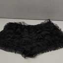 Aopwsrlyi Women Ruffle Bloomer Shorts Bubble Frilly Layered Lolita Shorts Y2K Fairy Cute Pettipants Sexy Mini Boyshorts (Ruffle Black, L)