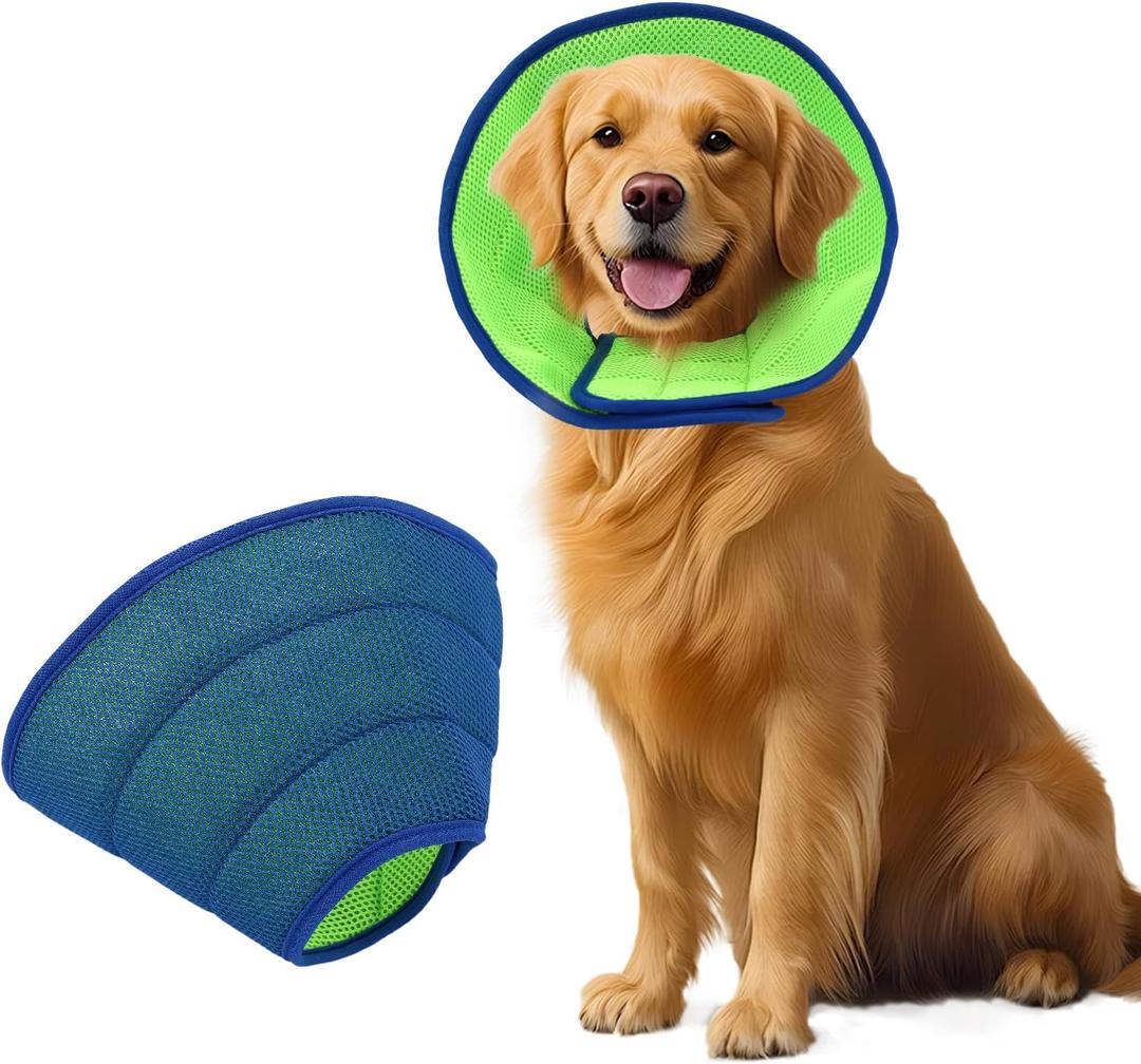 Dog Cone Collar After Surgery, Adjustable Recovery Collar for Small Dogs, Soft Breathable for Large Medium Small Dogs Anti-Bite Lick Protective Wound, One Size