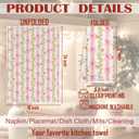 Coquette Pink Bow Floral Kitchen Towels, Rustic Flower Botanical Dish Tea Towels for Kitchen Decor, Girly Pink Striped Floral Hand Towel for Bathroom Decor, 16x24 Inch (Color-01)