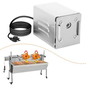 YJINGRUI Rotisserie Motor, 15W 90lb BBQ Motor, Rotisserie Motor For Grill, Electric Roaster Barbecue Motor (110V AC (Slivery)