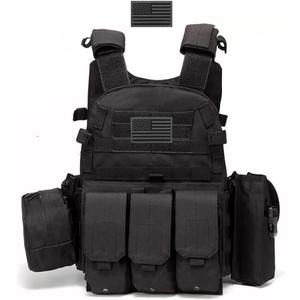 AZB Tactical Vest For Men Quick Release Breathable Paintball Airsoft Vest Adjustable (Black)