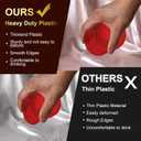 Lueumxc 40 Pack Plastic Ribbed Wine Glasses, 14Oz Origami Disposable Wine Glasses Unbreakable Clear Plastic Cocktail Glasses Recyclable Shatterproof Reusable Wine Cups (14oz-red-40pack)