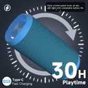 Ortizan Portable Bluetooth Speakers, IPX7 Waterproof Wireless Speaker with 24W Loud Stereo Sound, Outdoor Speaker with Bluetooth 5.3, Deep Bass, RGB Lights, Dual Pairing, 30H Playtime for Home