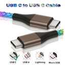 USB C to USB C Cable, 60W RGB Colorful Gradual LED Light up Type C Fast Charging Cable for iPhone 15/15Pro/ 15Plus/15ProMax MacBook Pro 2020, iPad Pro 2020, iPad Air4, Samsung S23+/S23 Ultra (6 FT)