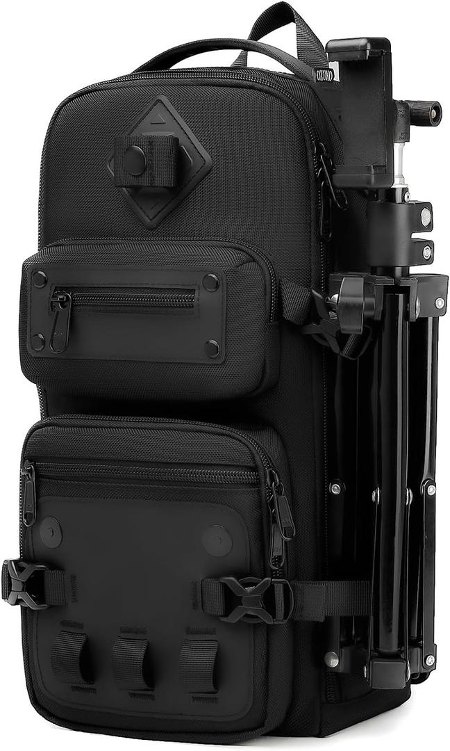 OZUKO Multipurpose Sling Bag for Men, Large Capacity Crossbody Shoulder Bag Waterproof Sling Chest Backpack with Tripod Holder Fit for Outdoor Travel Photography (Black)
