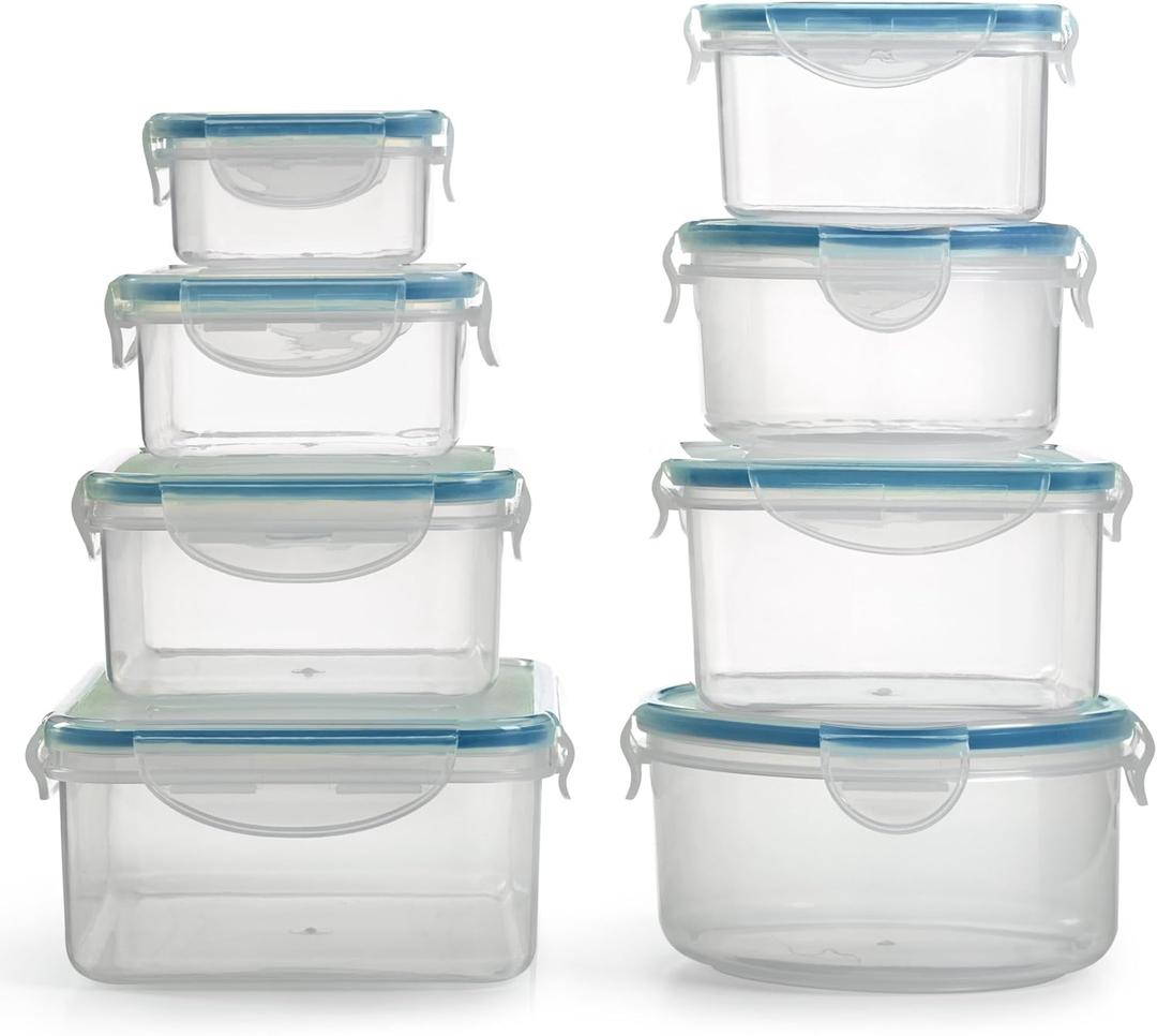 1790 Plastic Food Storage Containers with Lids for use in Freezer Safe Food Storage Container Set and Large Food Storage Containers with Lids (16 piece Food Containers)