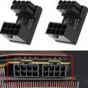 MEETOOT 2PCS 180 Degree Angled Power Adapter Black Graphics Card Power Steering Connector 8 Pin Downward Angled Suitable for Graphics Cards