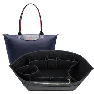 Felt Organizer Insert for Longchamp Le Pliage Handbag Women Purse organizer 1012-25black-M