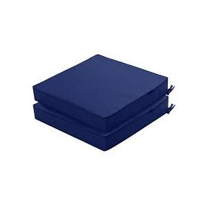 Outdoor Chair Cushions Set of 2 Water Resistant Patio Chair Cushions with Tie 3 Year Color Fastness Thick Outdoor Seat Cushion for Garden Lawn Round Corner Navy 17x16 Inch