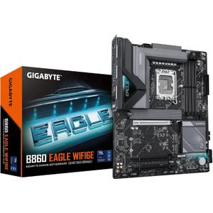 GIGABYTE B860 Eagle WIFI6E Intel Core Ultra (Series 2) LGA 1851 Motherboard, ATX, DDR5, 3X M.2, PCIe 5.0, USB-C, WIFI6E, 2.5GbE LAN, EZ-Latch