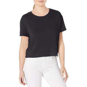 Alternative Women's Cropped T shirt, Headliner Vintage Cropped Tee (Large, Black)