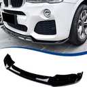 Front Lip Compatible with BMW (2015-2017) X3 F25 LCI (2015-2018) X4 F26 M-Sport Model ABS Gloss Black Bumper Air Splitter