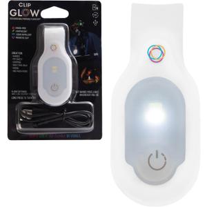 ClipGlow Rechargeable Night Light Nurse Nightshift Hands Free Lightweight Emergency Flashlight for Walking Running Pets Outdoors (White)