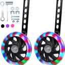 Training Wheels for Bicycle Compatible for Bikes of 12 14 16 18 20 Inch Flash Mute Wheel (black)