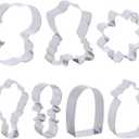 7pcs Baby Shower Cookie Cutter, Stainless Steel Onesie Flower Bottle & Bouquet Biscuit Cookie Cutters for Baking Baby Shower Birthday Party Decorations