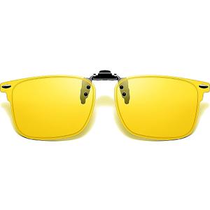 UV Protection Clip-On Sunglasses: Polarized, Anti-Blue Light, Flip-Up Sun Shades -Fits Over Prescription Glasses