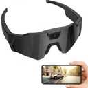 PIEPIE Smart Camera Glasses, Outdoor Sports HD Recording Video, Cycling Action Sunglasses, 64G ROM Wearable Audio take a Picture Wireless Photography Shooting VCR，Suitable for Men and Women (Black)