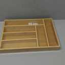 Juvale Bamboo Silverware Organizer for Drawer, Kitchen, 6 Slot Utensil Tray (17 x 11.75 x 1.75 In) (Brown)