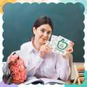 6Pcs Teacher Appreciation Gift Set - Jumbo Acrylic Apple Bookmark Clips with Inspirational Cards, Thank You Teachers Week Presents for Classroom Back to School Office Supplies