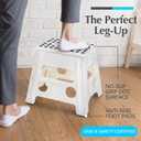 Handy Laundry Folding Lightweight Step Stool - Sturdy Enough to Support Adults and Safe Enough for Kids - Opens Easy with One Flip - Great for Kitchen, Bathroom or Bedroom (White - 13 inch)
