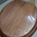 Round Toilet Seat Molded Wood Toilet Seat with Zinc Alloy Hinges, Easy to Install also Easy to Clean, Anti-pinch Wooden Toilet Seat by Angol Shiold (Round, Natural)