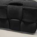 Cmishe Ottoman Foot Rest Soft and Comfortable Ottoman Square Corduroy Woven Design Sofa Stool (Black-L)