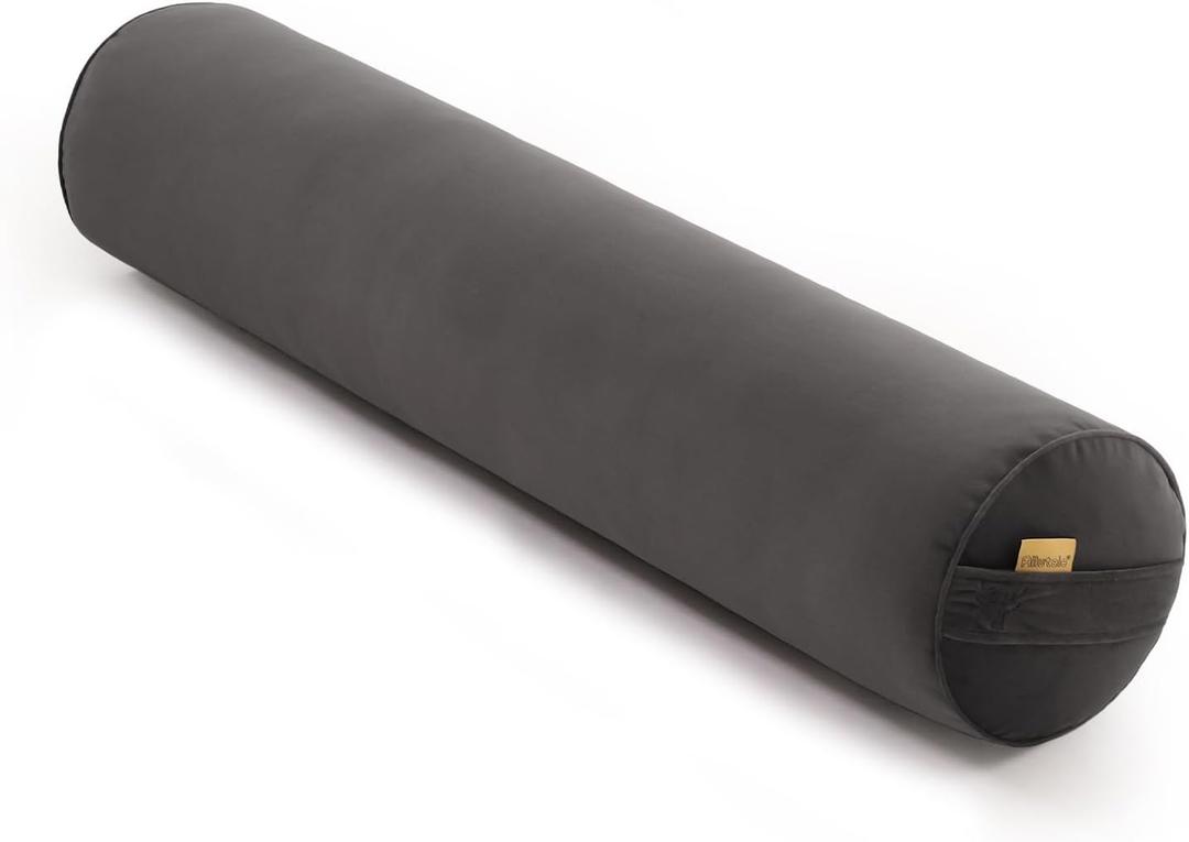 Long Pillow for Bed Round Bolster Pillow for Adults, Body Pillow for Sleeping, Ergonomic Support,39.37 x 7.87 Inches, Steel Gray