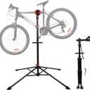 FAHKNS Bike Repair Stand Floor: Height Adjustable Bicycle Workshop Stand with Tool Tray for Road & Mountain Bikes, Red/Black