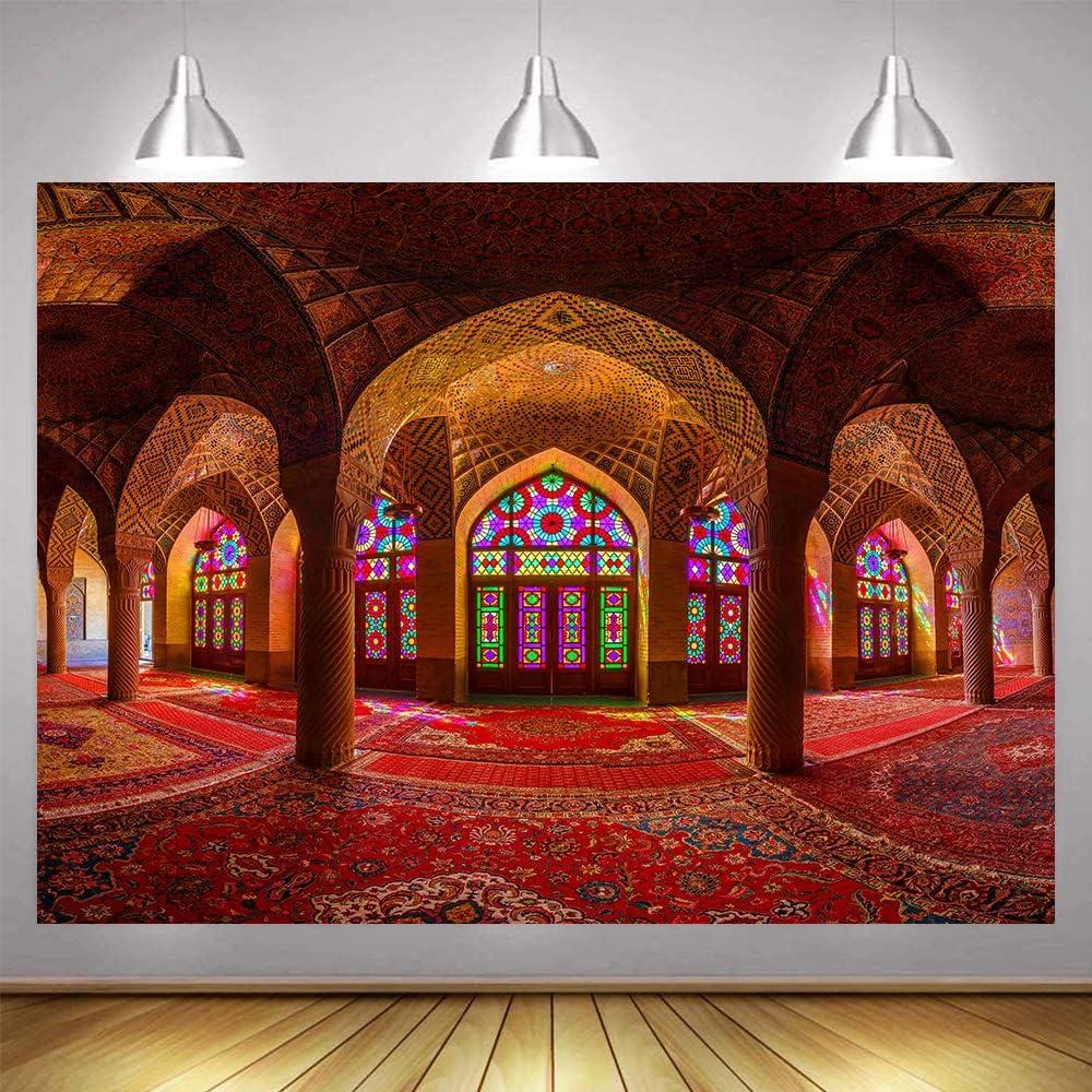 10x7ft Dreamy Castle Photography Backdrop - Medieval Palace Interior Photo Booth Props & Room Decor Supplies - BJRLEM1023 (Colorful)