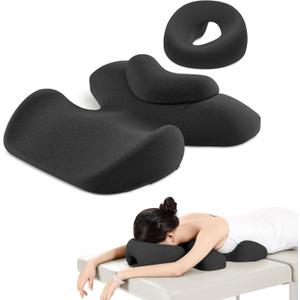 Prone Massage Pillow, a Chest and face Support Sleep Pillow, is Suitable for Massage, SPA and Sleep. It Comes with a Removable and Washable Cover, a Non-Slip Bottom (Dark Grey)