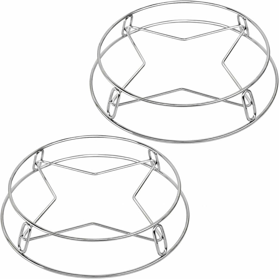 Round Steamer Rack and Cooling Rack, Stainless Steel Rack for Cooking, Wire Instant Pot Trivet, Stainless Steel Baking Steaming Grilling Rack, 2 Piece (A 7.8inches)