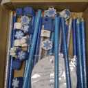 Jetec 20 Sets Christmas Glitter Pencils with Snowflake Eraser Toppers and Cute Round Snowflake Cards Fun Winter Holiday Pencils Xmas Gifts for Student Teachers School Classroom Party Reward Supplies