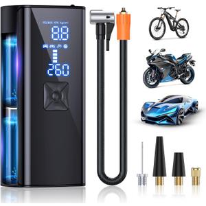 Tire Inflator Portable Air Compressor, 150PSI Portable Air Pump for Car Tires, 2X Faster Inflation Air Compressor with Digital Pressure Gauge for Car, Bike, Motorcycle, Ball