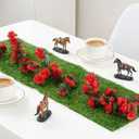 Derby Table Runner Decoration Sets Grass Table Runner and 2 Pack Rose Garlands for Derby Decor Party Favors Horse Race Decoration Home Dining Horse Racing Supplies
