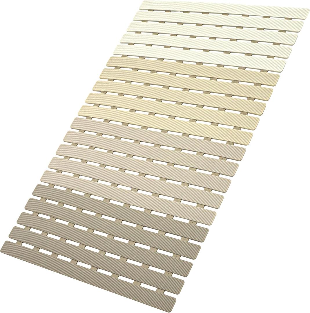 MBOSS Bath Tub Shower Mat Non Slip Bathtub Mats for Bathroom Shower Floor Mat Bath Mats for Shower Tub Anti Slip Shower Mat with Drain Hole and Large Suction Cups (27.5" x 15.7" (Rectangular), 4-color Gradient Beige)