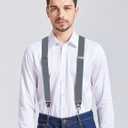Men's Suspenders with Swivel Hooks and Elastic Straps Y-back, for Heavy Duty, Big and Tall