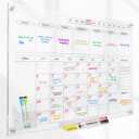 Acrylic Calendar for Wall - 24x18 Wall Calendar, Dry Erase Calender, Clear Calendar for Wall, Includes Magnetic Pen, Tray Holders, 4 Markers and 1 Eraser