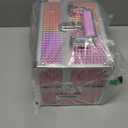 Joligrace Makeup Train Case Makeup Case Organizer Portable Cosmetic Box Storage with 2 Trays Mirror Locking Make Up Travel Case for Nail Kits Cosmetics Craft Traveling Makeup Box Mermaid Pink