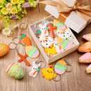 Equsion 60 Pcs Easter Keychain Easter Day Party Favors Bunny Key Chain Key Ring Rabbit Cross Hanging Kit Carrot Eggs Party Decorations for Hunting Party Decor
