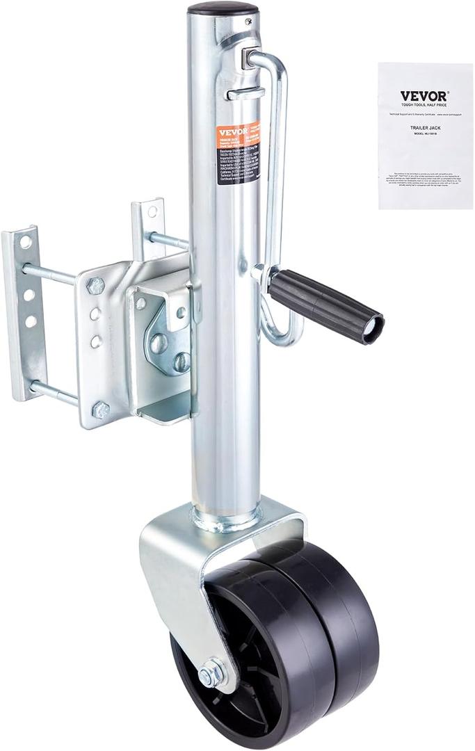 VEVOR Trailer Jack, 2000 lb Load Capacity, Universal Fit for Trailers, UTVs, Silver Carbon Steel, 35.3 in Max Lift Height
