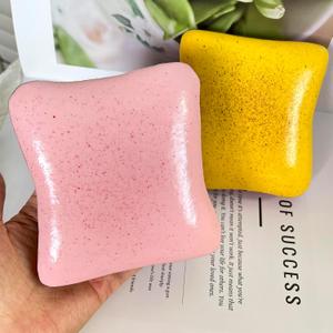 Bread Butter Squishy,Slow Rising SquishyStress BallsStress Relief & Fidget for ADHDParty Favor Gift (Yellow and Pink)